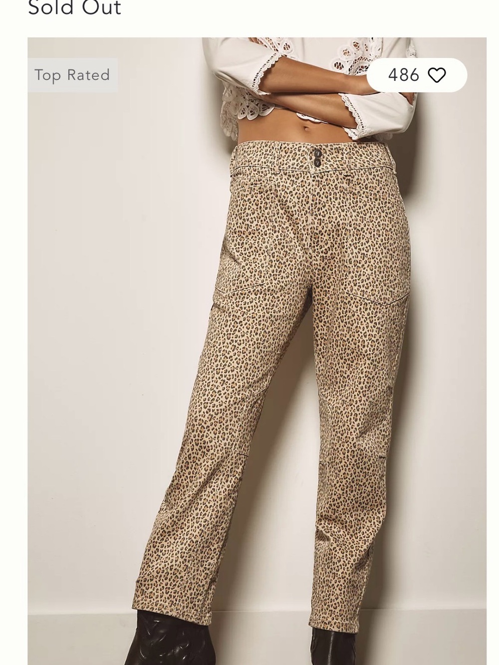 Pilcro Leopard-Print Straight Leg Pants in Beige and Black